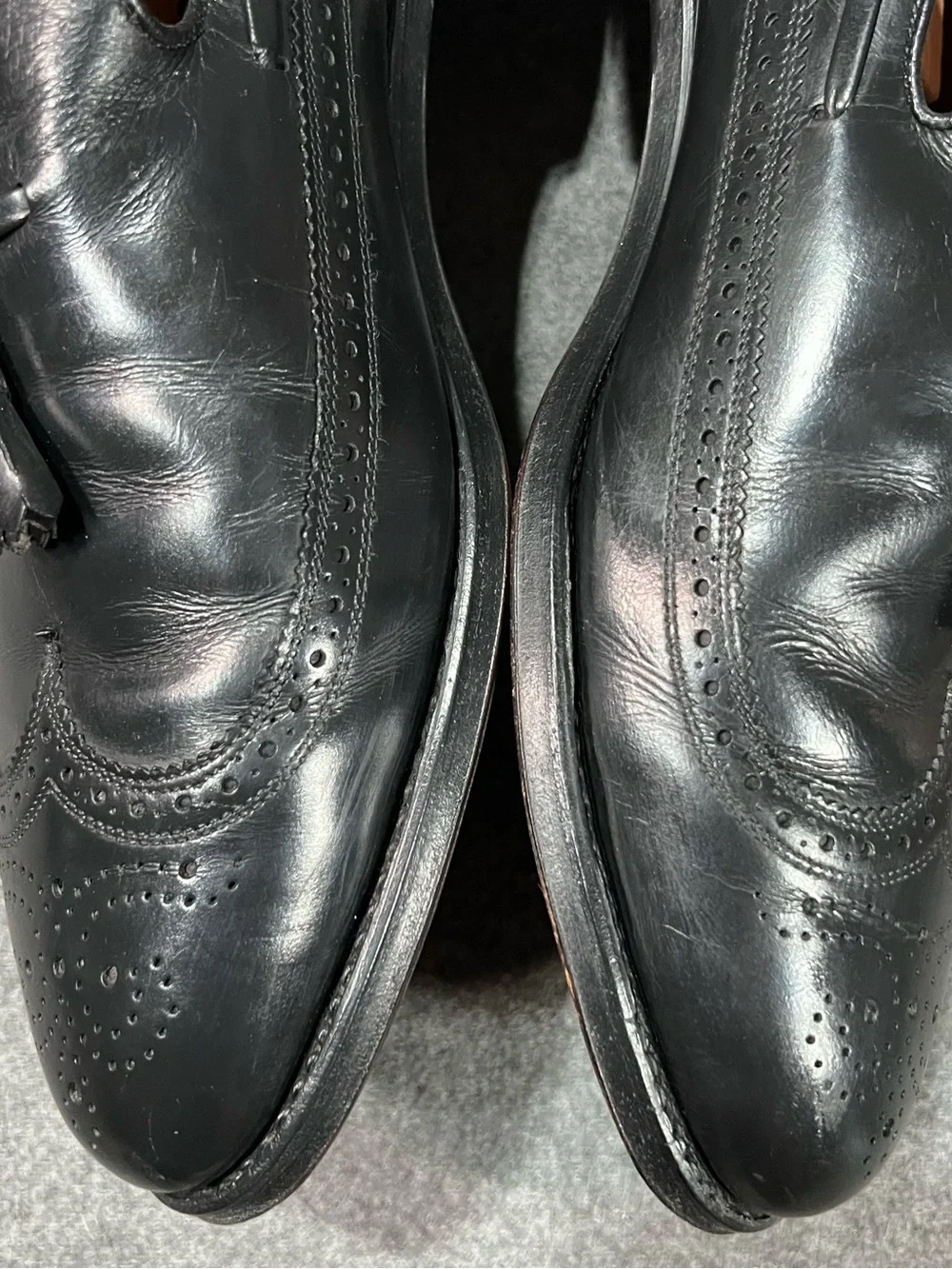 Allen Edmonds Manchester Mens Black Wingtip Tassel Loafer Size 11 D Dress Shoe